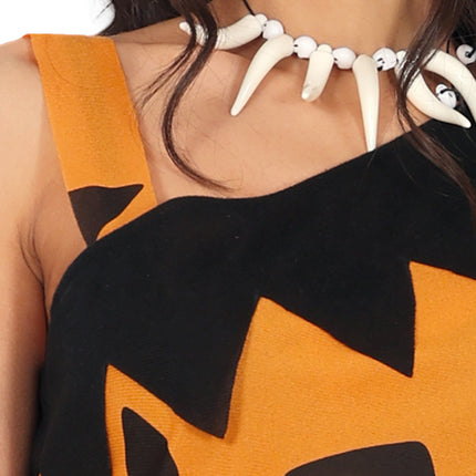 Sukienka jaskiniowca czarno-pomarańczowa damska