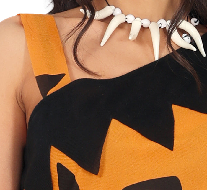 Sukienka jaskiniowca czarno-pomarańczowa damska