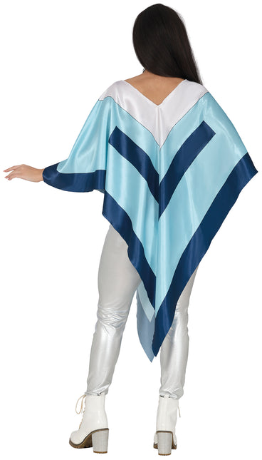Disco 70S Poncho Blue Ladies