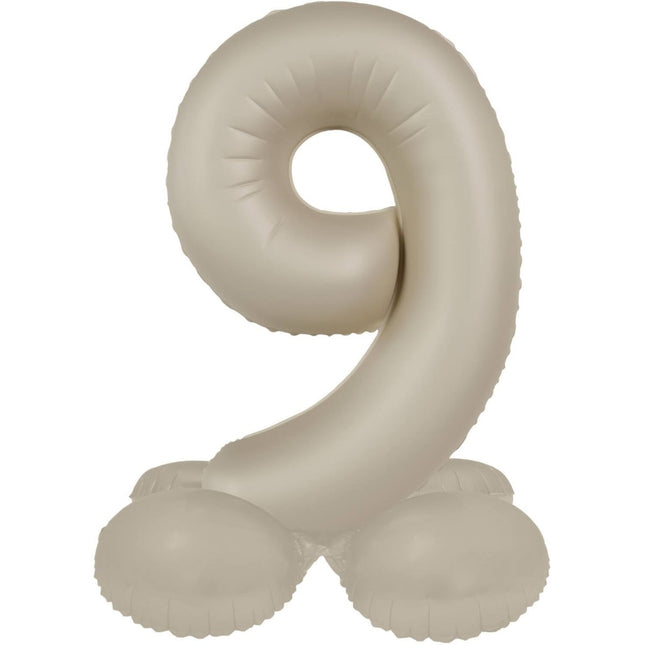 9 Jaar Cijfer Ballon Nude Mat 41cm van Folat koop je bij Partywinkel