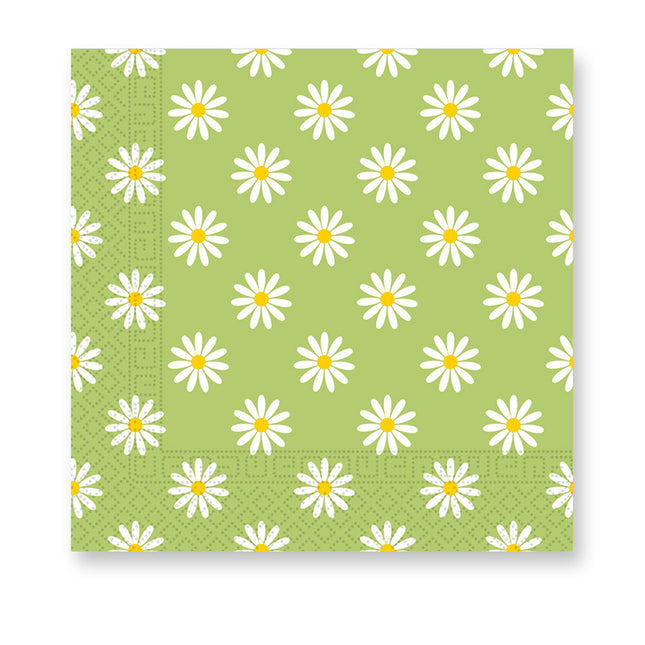 serwetki Papierowe 3 Warstwowe 33X33Cm/Easter Designs Serwetki Papierowe 3 Warstwowe 33X33Cm Błyszczące Zielone Stokrotki 20szt