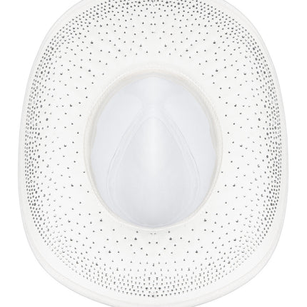 Kowbojski kapelusz z dżetami Biały