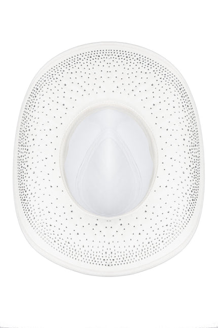 Kowbojski kapelusz z dżetami Biały