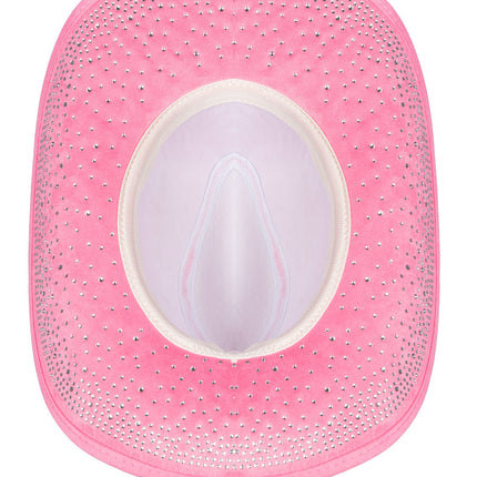 Kowbojski kapelusz z dżetami Różowy