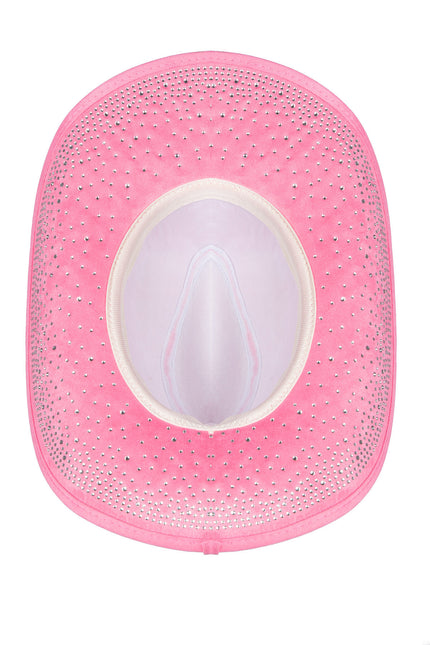 Kowbojski kapelusz z dżetami Różowy