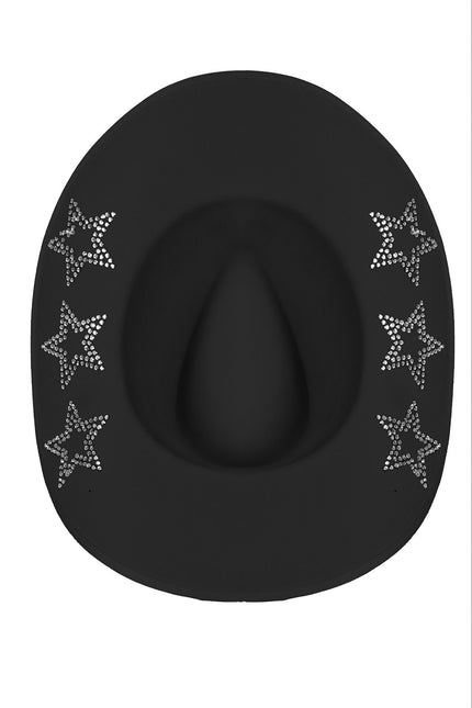 Kowbojski kapelusz z brokatowymi gwiazdkami