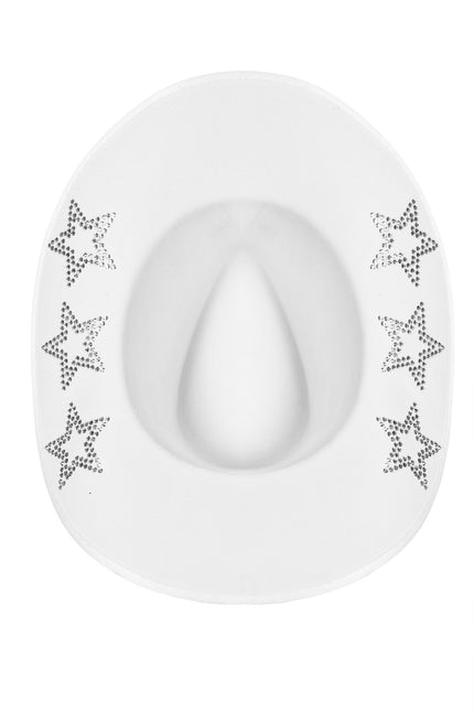 Kowbojski kapelusz z brokatowymi gwiazdkami