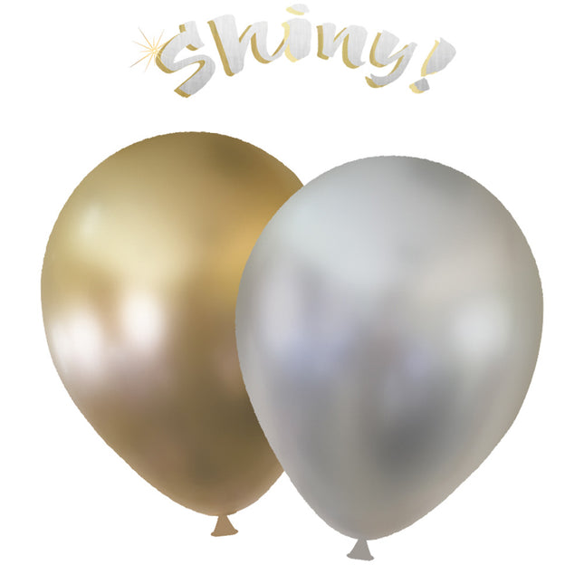 Bardzo błyszczące złote i srebrne balony Party Essentials 6 szt.