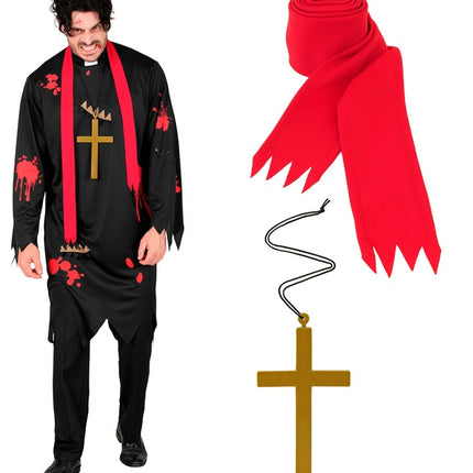 Kostium na Halloween męski kapłan zombie