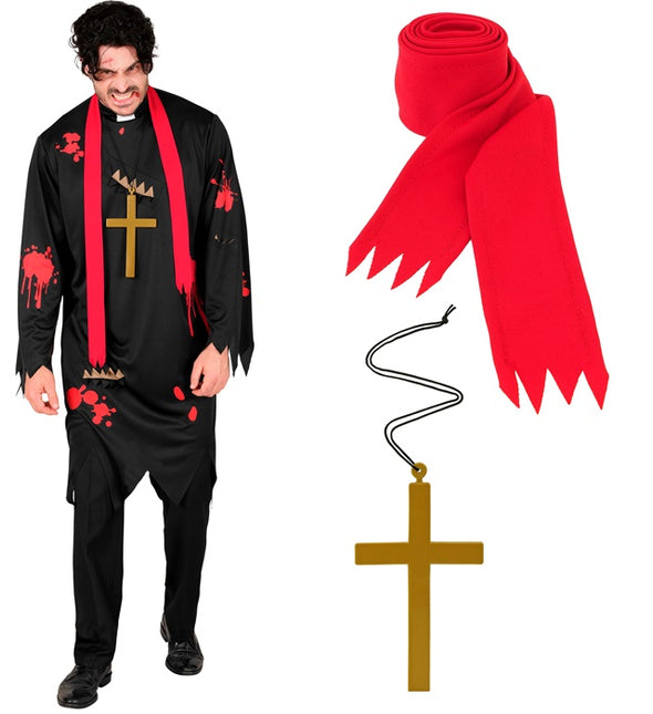 Kostium na Halloween męski kapłan zombie