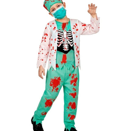 Kostium na Halloween dla dziecka: lekarz-zombie z krwią