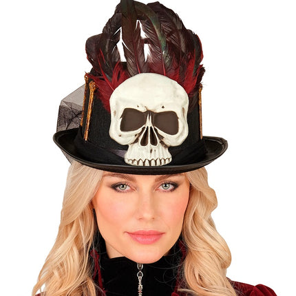 Halloweenowa czapka z daszkiem Voodoo i kośćmi
