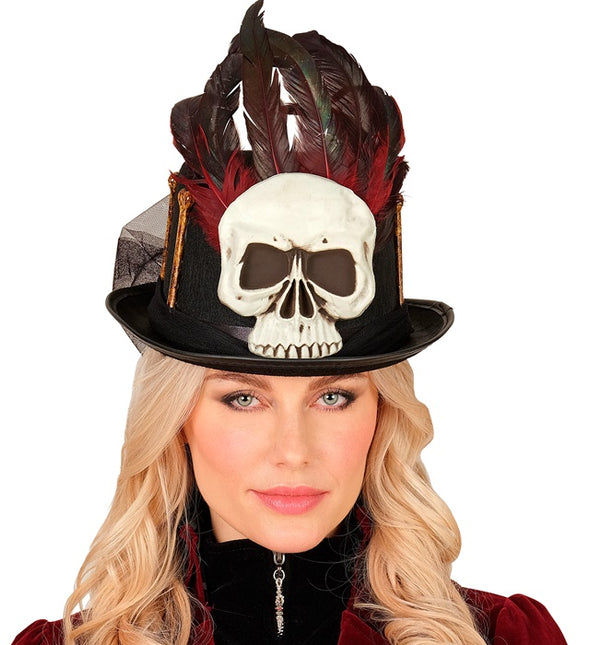 Halloweenowa czapka z daszkiem Voodoo i kośćmi