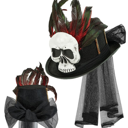 Halloweenowa czapka z daszkiem Voodoo i kośćmi