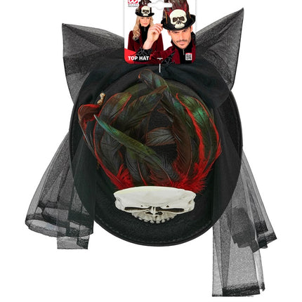 Halloweenowa czapka z daszkiem Voodoo i kośćmi
