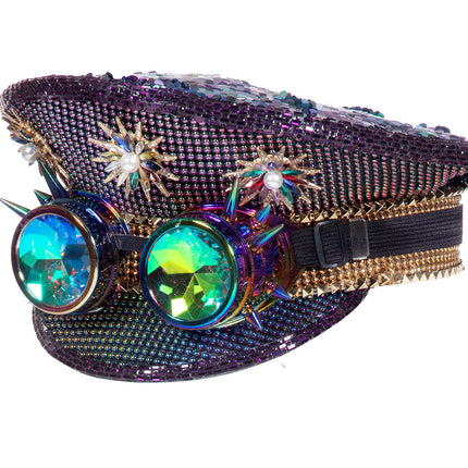 Fioletowe gogle Burning Man Cap