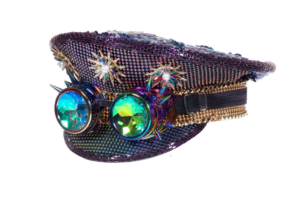 Fioletowe gogle Burning Man Cap