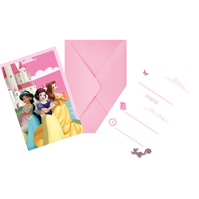Disney Princesses Zaproszenia papierowe 6szt