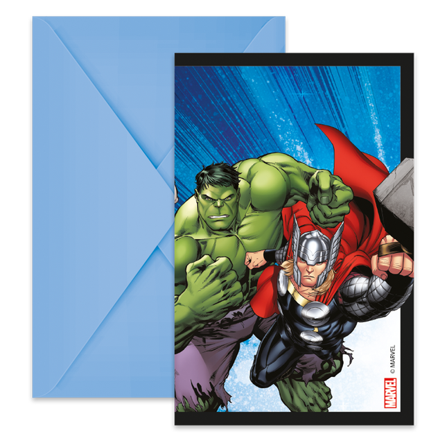 Zaproszenia Avengers 6 szt
