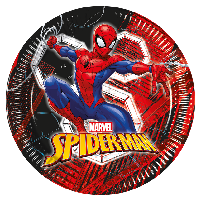 Talerze Spiderman Web 23cm 8szt