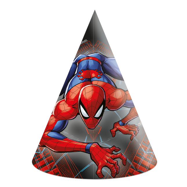 Papierowe czapki imprezowe Spiderman 6szt