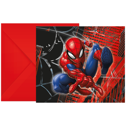 Papierowe zaproszenia Spiderman 6szt