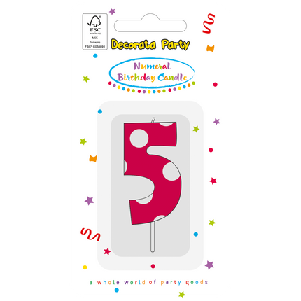 Świeca 5-letnia różowa