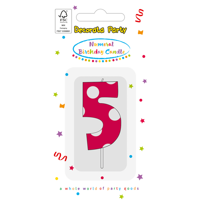 Świeca 5-letnia różowa