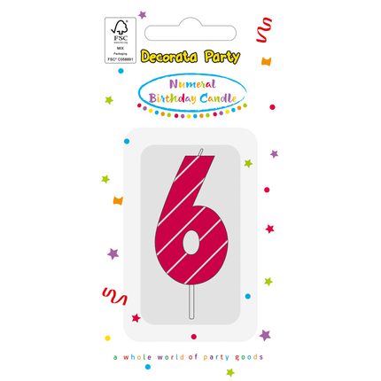 Świeca 6-letnia różowa