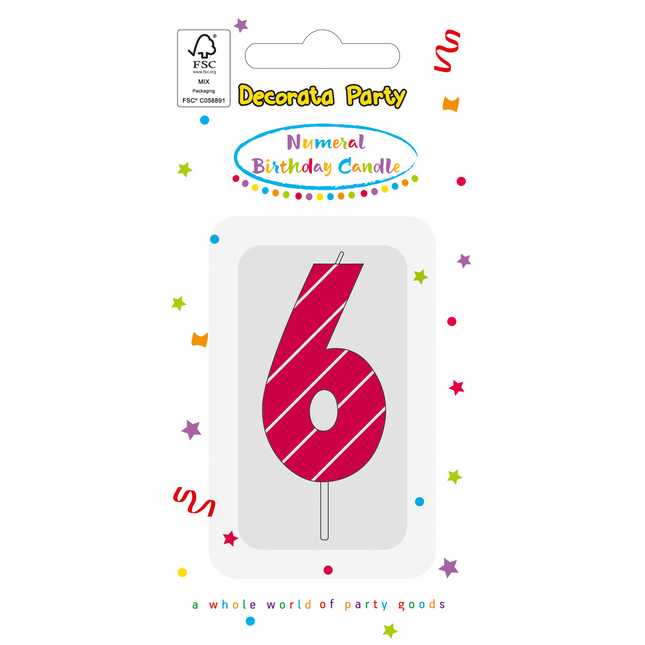Świeca 6-letnia różowa