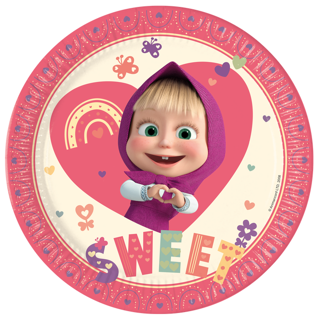 Talerze Masza i Niedźwiedź 23cm 8szt