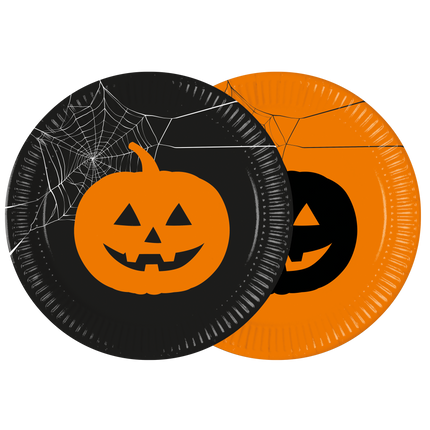 Talerzyki na Halloween Dynie 23cm 8szt