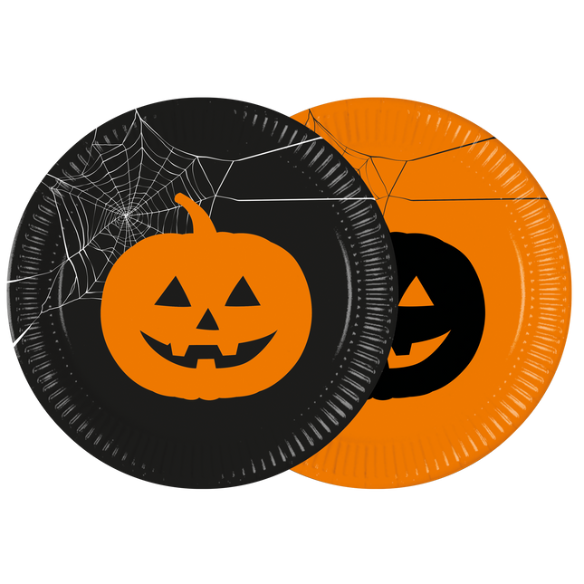 Talerzyki na Halloween Dynie 23cm 8szt