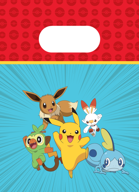 Torebki do dzielenia się Pokemon 22cm 4szt