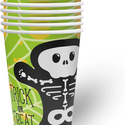 Kubki na Halloween, zielone „Trick or Treat”, 250 ml, 8 szt.