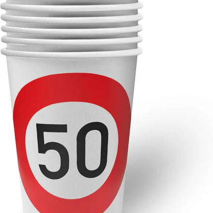 Kubek z motywem znaku drogowego z okazji 50-lecia, 250 ml