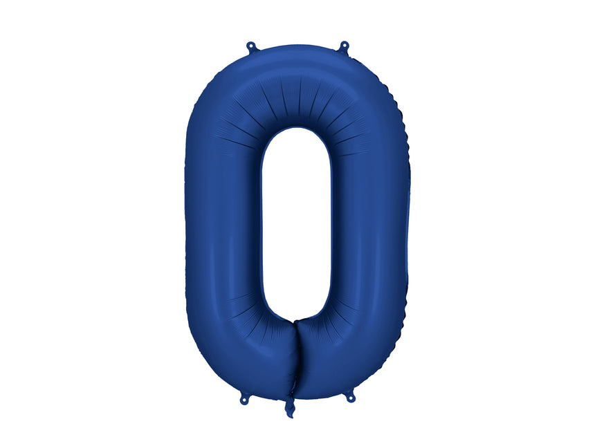 Balon z figurką 0 lat Niebieski Satynowy Foliowy Pusty 86cm