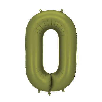 Balon z figurką 0 lat oliwkowozielony pusty 86 cm