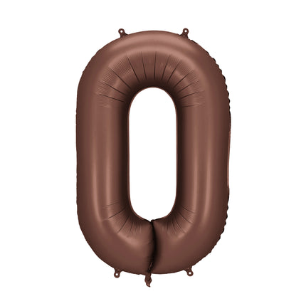 Balon z figurką 0 lat brązowy pusty 86 cm