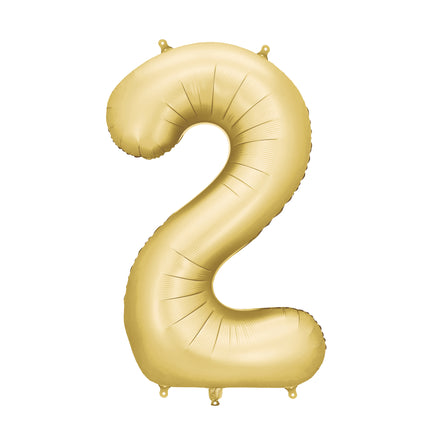 Balon foliowy złoty satynowy pusty 86 cm na 2 urodziny