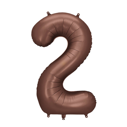 Balon z figurką na 2 lata brązowy pusty 86 cm