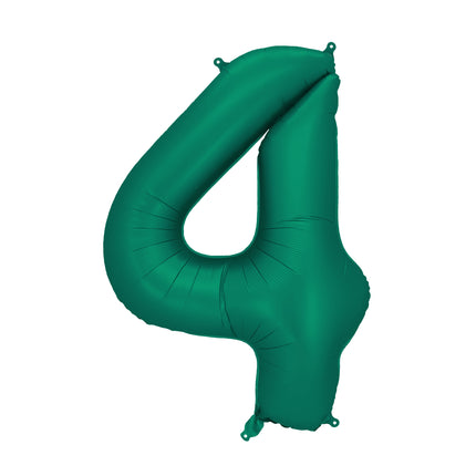 Balon foliowy numer "4", 86 cm, butelkowa zieleń