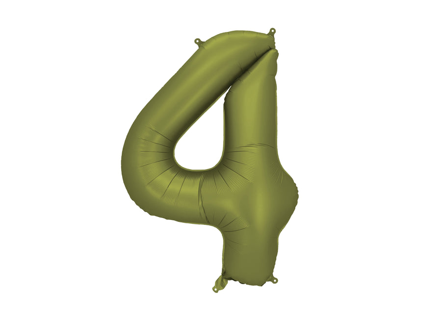 Balon z figurką na 4 lata Zielony Pusty 86cm