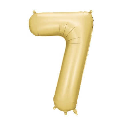 Balon z figurką na 7 lat Złoty Satynowy Foliowy Pusty 86cm