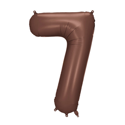 Balon z figurką na 7 lat brązowy 86 cm