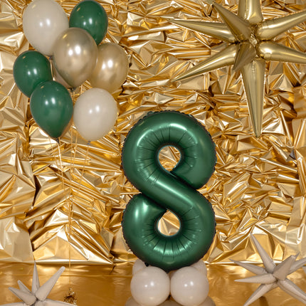 Balon z figurką na 8 lat Zielony 86 cm