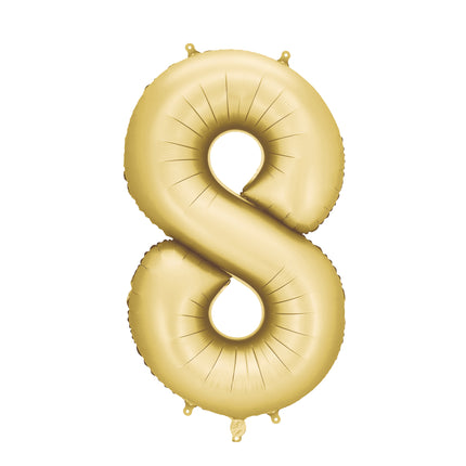 8-letni balon foliowy złoty satynowy pusty 86 cm