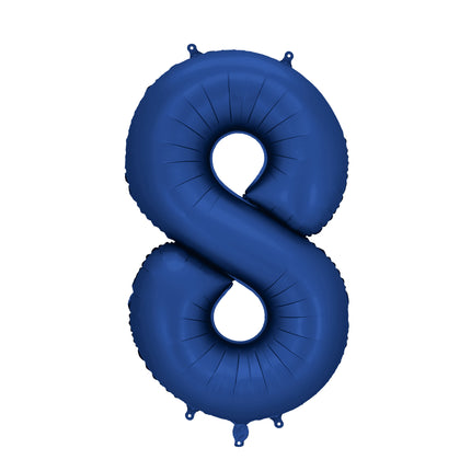 8-letni balon foliowy niebieski satynowy pusty 86 cm