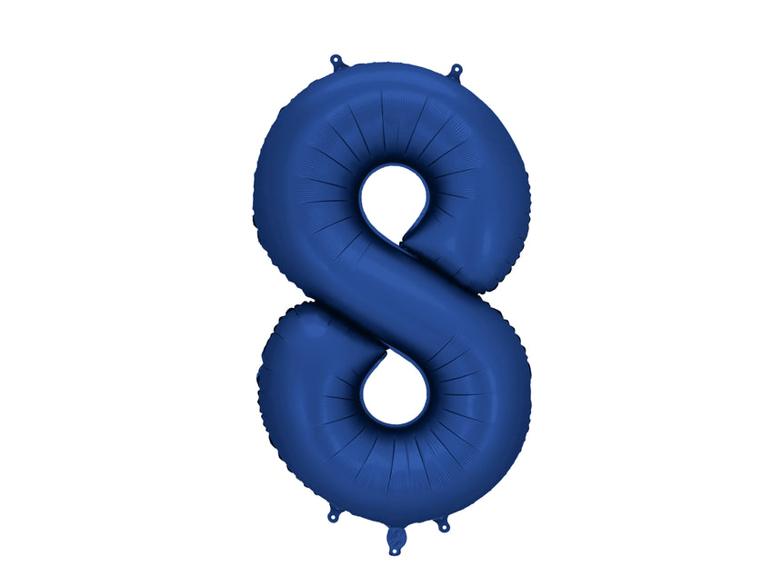 8-letni balon foliowy niebieski satynowy pusty 86 cm