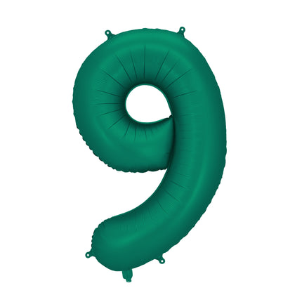 Balon z figurką na 9 lat Zielony 86 cm